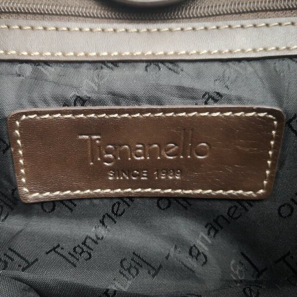 Tignanello Ladies Black & Brown Pebble Finish Faux Leather Handbag - Picture 4 of 9